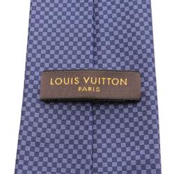 LOUIS VUITTON Cravate Micro Damier Marine Necktie Clothing Silk Men's Blue TT0196