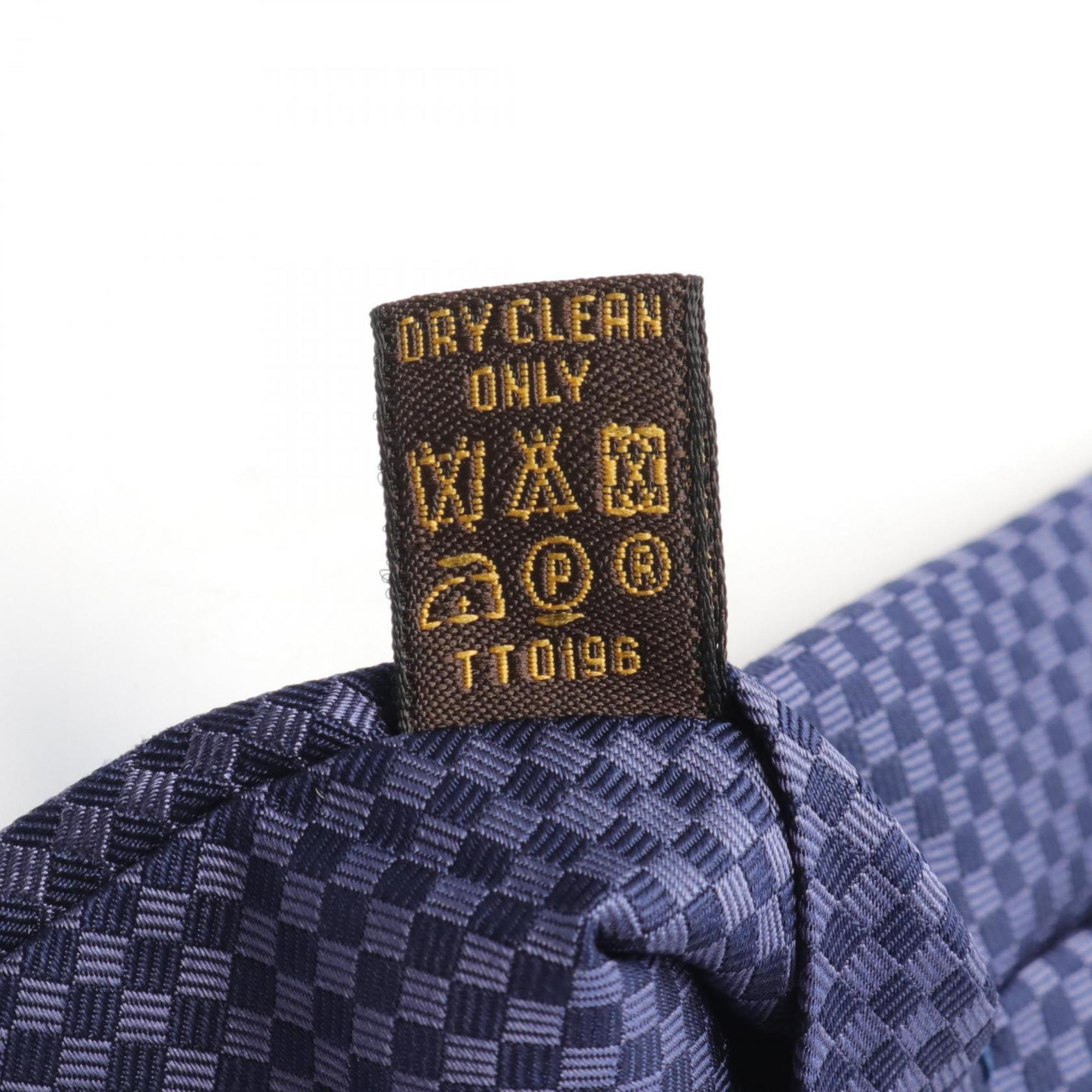 LOUIS VUITTON Cravate Micro Damier Marine Necktie Clothing Silk Men's Blue TT0196