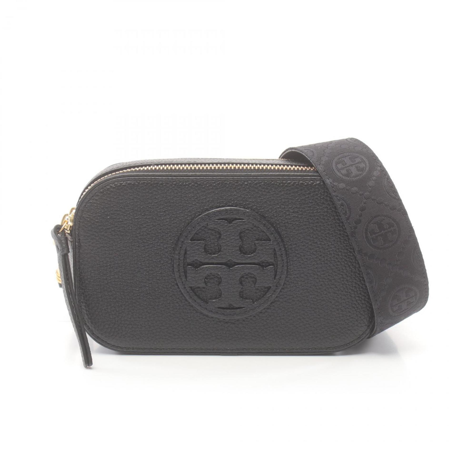 Tory Burch Mirror Shoulder Bag Leather Women's Black 158757001