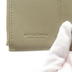 BOTTEGA VENETA Cassette Maxi Intrecciato Wallet Tri-fold Leather Women's Green 651372