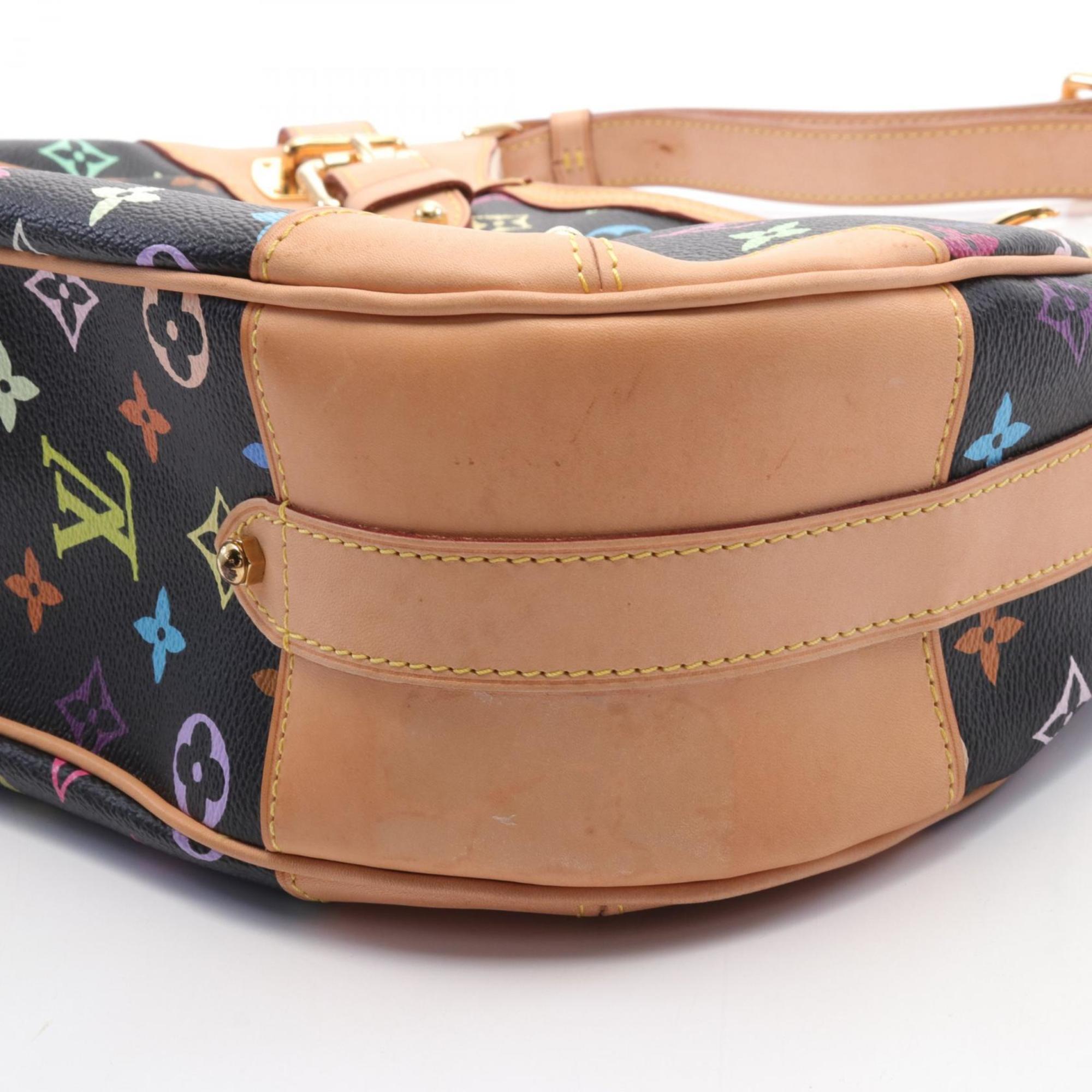 Louis Vuitton Greta Monogram Multicolor Noir Shoulder Bag Coated Canvas Leather Women's Black M40196