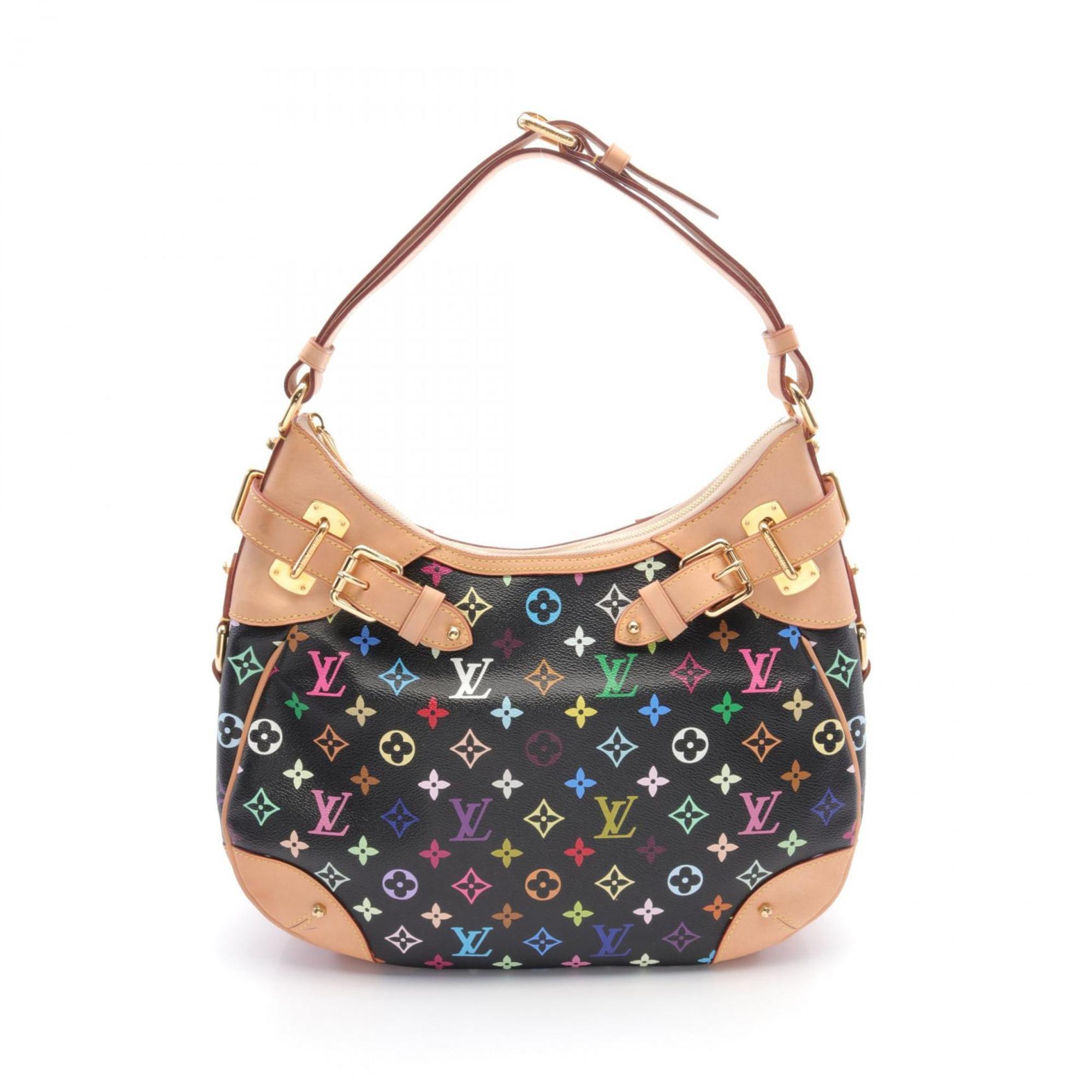 Louis Vuitton Greta Monogram Multicolor Noir Shoulder Bag Coated Canvas Leather Women's Black M40196