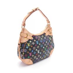 Louis Vuitton Greta Monogram Multicolor Noir Shoulder Bag Coated Canvas Leather Women's Black M40196