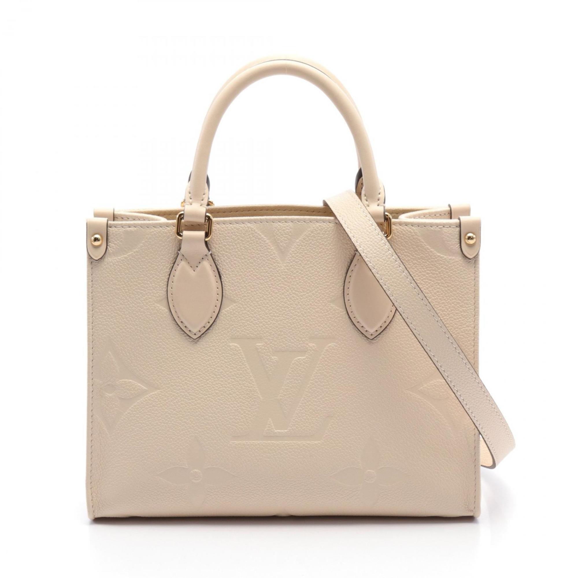 LOUIS VUITTON On the Go PM Handbag Bag Leather Monogram Empreinte Women's Ivory M46569