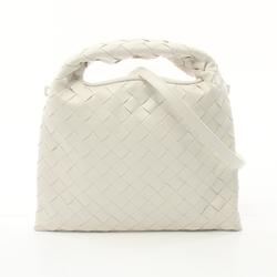 BOTTEGA VENETA MINI HOP Intrecciato Shoulder Bag, Leather, Women's, White, 777586V3IV19156