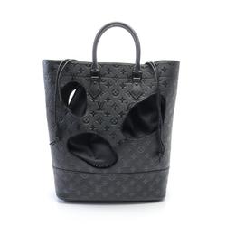 LOUIS VUITTON × COMME des GARCONS Rei Kawakubo with Holes MM Tote Bag Leather Monogram Empreinte Men's Black M58661