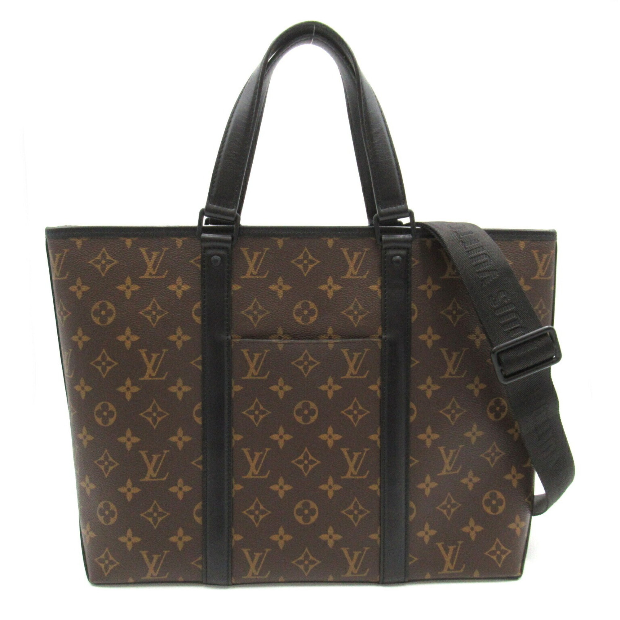 Louis Vuitton LOUIS VUITTON Weekend Tote PM Bag Coated Canvas Monogram Macassar Men's Women's Brown Black M45734