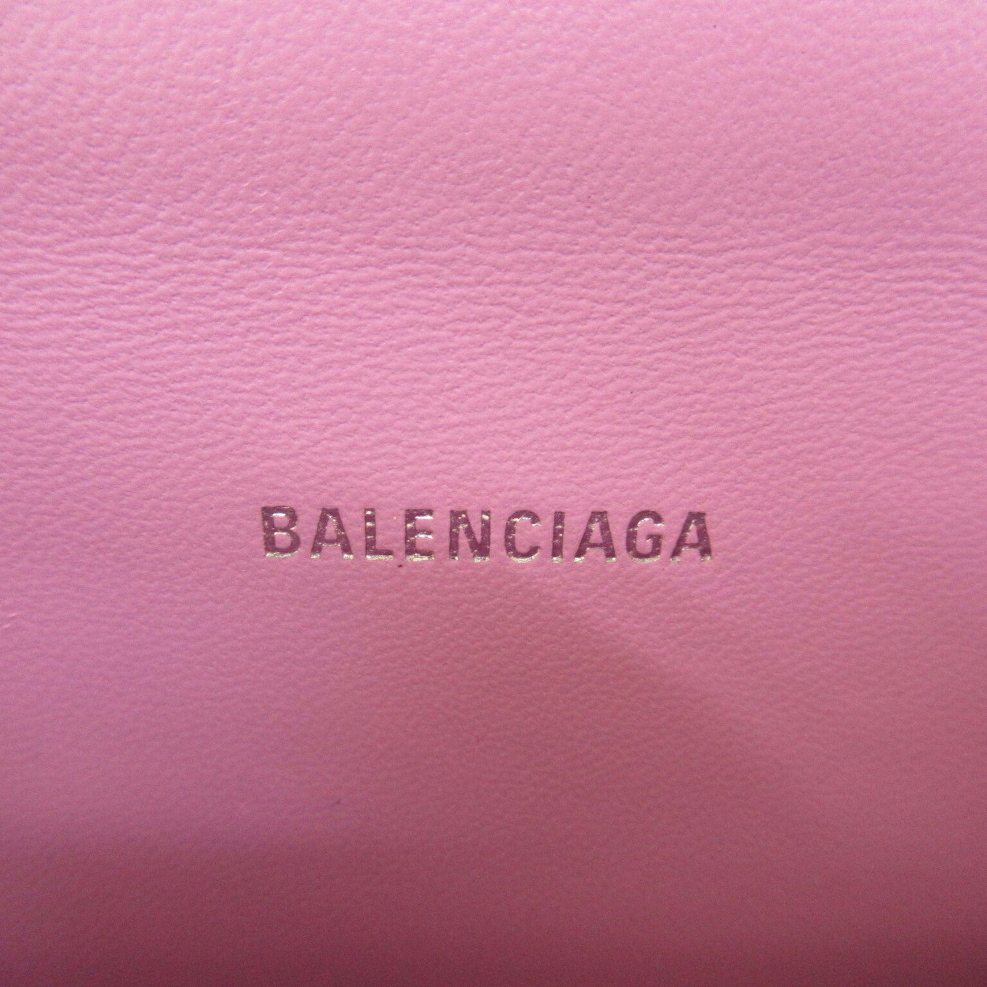 BALENCIAGA Hourglass 2-way shoulder bag, embossed leather, women's, purple, 592833