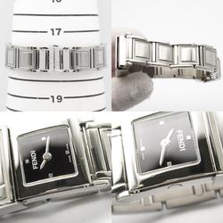 FENDI Secret 2 Time Zone Watch Stainless Steel Ladies Black Diamond 5500L