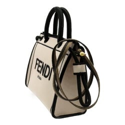 FENDI 2way shoulder bag Bag Canvas Women's Beige Black 8BH380