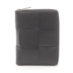 BOTTEGA VENETA Cassette wallet without coin case, bi-fold wallet, round leather, men's, black, 749462VBWD28803