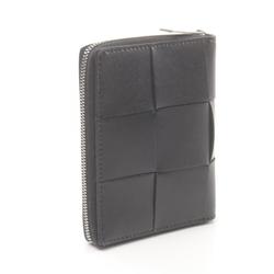 BOTTEGA VENETA Cassette wallet without coin case, bi-fold wallet, round leather, men's, black, 749462VBWD28803