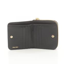 Miu Miu Miu MATELASSE'1 Matelasse Bi-fold Wallet Leather Women's Black 5ML5222FPPF0002