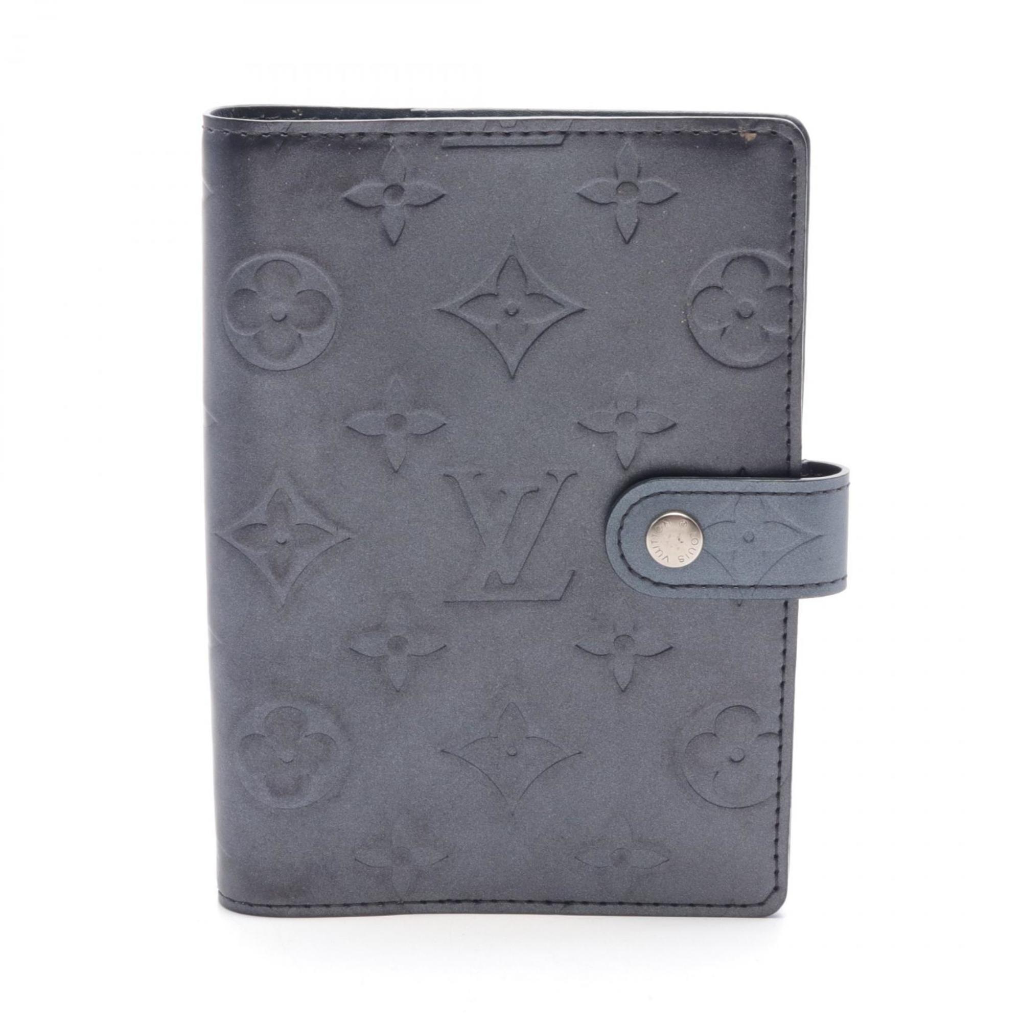 Louis Vuitton Agenda PM Notebook Cover Leather Monogram Matte Women's Navy R20935