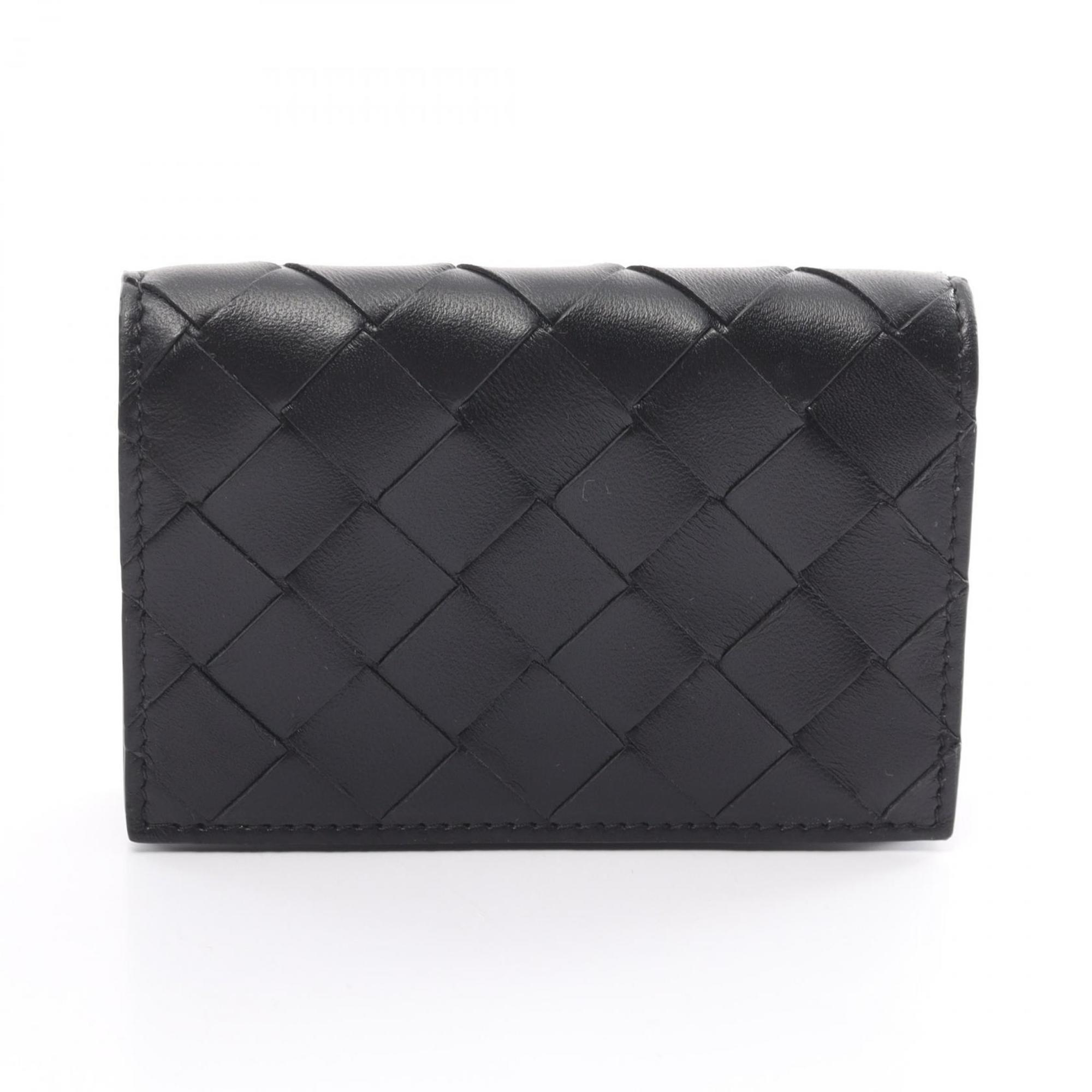 BOTTEGA VENETA Intrecciato Business Card Holder/Card Case Leather Men's Black 667141VCPP38425