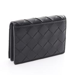 BOTTEGA VENETA Intrecciato Business Card Holder/Card Case Leather Men's Black 667141VCPP38425