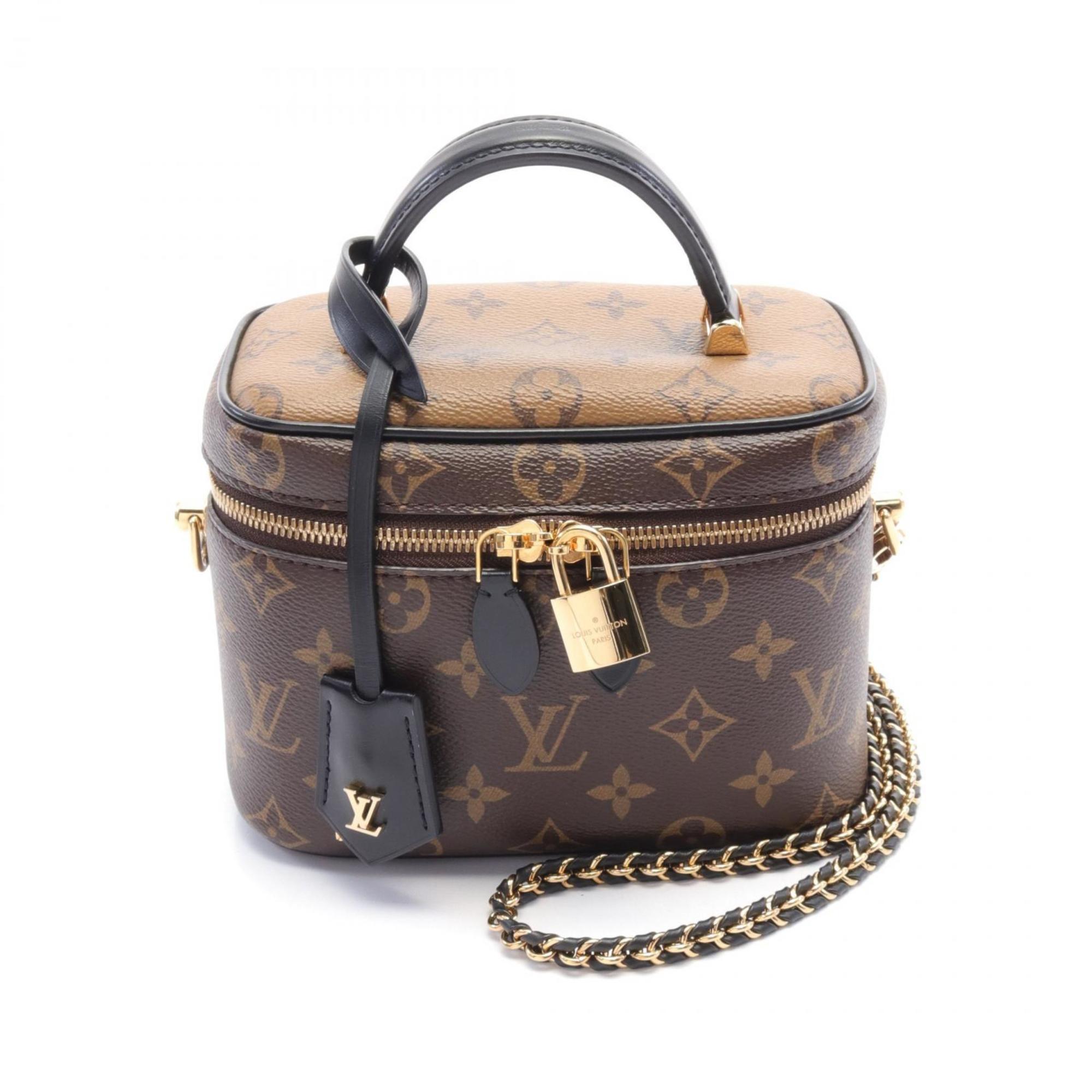 LOUIS VUITTON Vanity NV PM Monogram Reverse Handbag Bag Coated Canvas Leather Women's Brown Black M45165