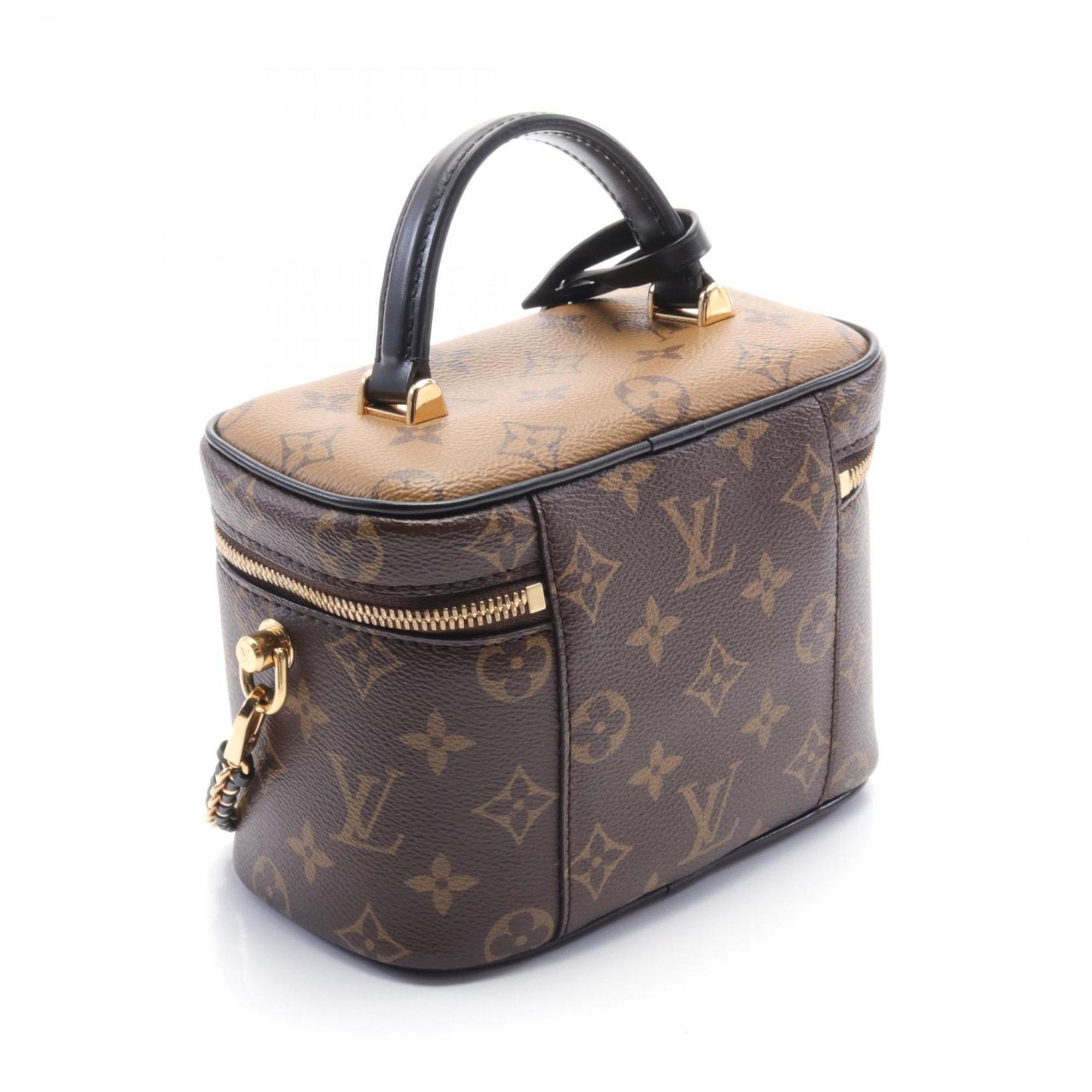 LOUIS VUITTON Vanity NV PM Monogram Reverse Handbag Bag Coated Canvas Leather Women's Brown Black M45165