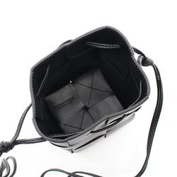 BOTTEGA VENETA Cassette Crossbody Bucket Shoulder Bag Leather Women's Black 680217VCQC48425