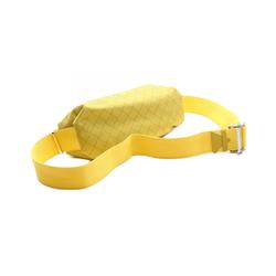 BOTTEGA VENETA Intrecciato pattern waist bag, body nylon canvas, men's, women's, yellow, brown