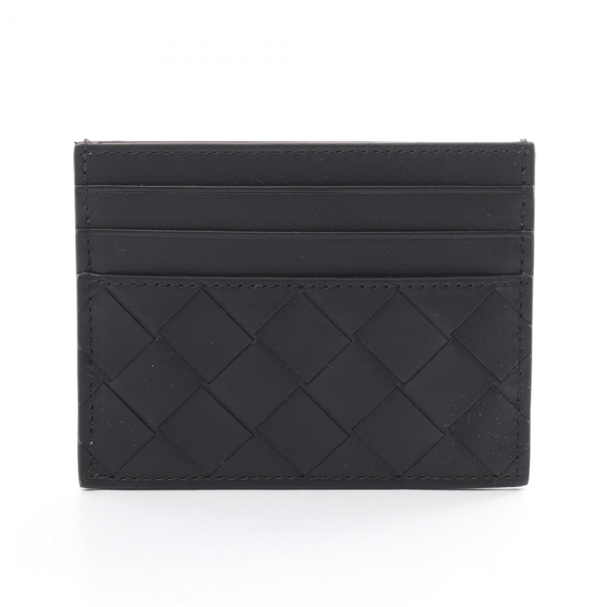 BOTTEGA VENETA Intrecciato Business Card Holder/Card Case Leather Men's Women's Black 743209VCPQ38803