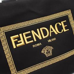 FENDI x VERSACE FENDACE Fenderche Tote Bag Canvas Women's Black 7VA558