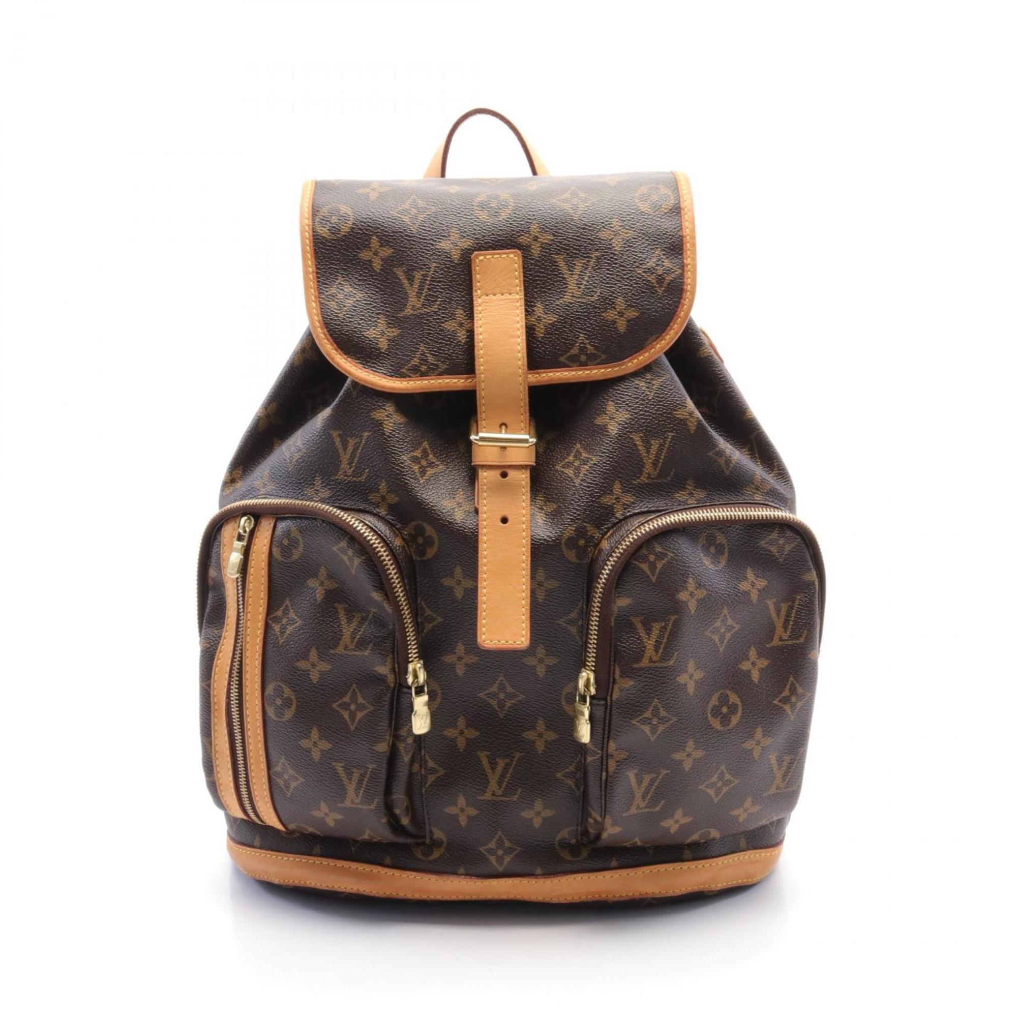 Louis Vuitton LOUIS VUITTON Sacado Bosphore Monogram Rucksack Backpack Bag Coated Canvas Leather Women's Brown M40107