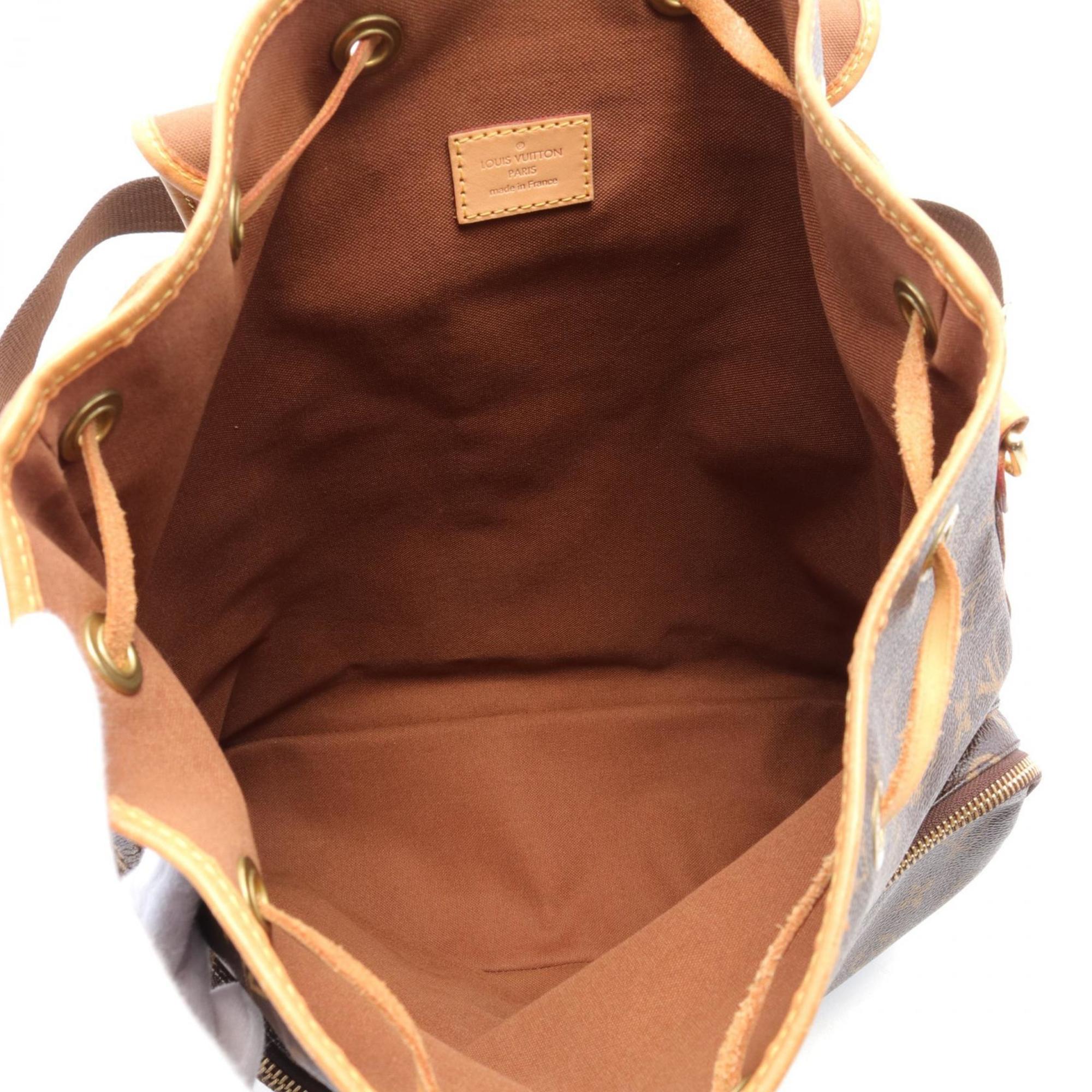 Louis Vuitton LOUIS VUITTON Sacado Bosphore Monogram Rucksack Backpack Bag Coated Canvas Leather Women's Brown M40107