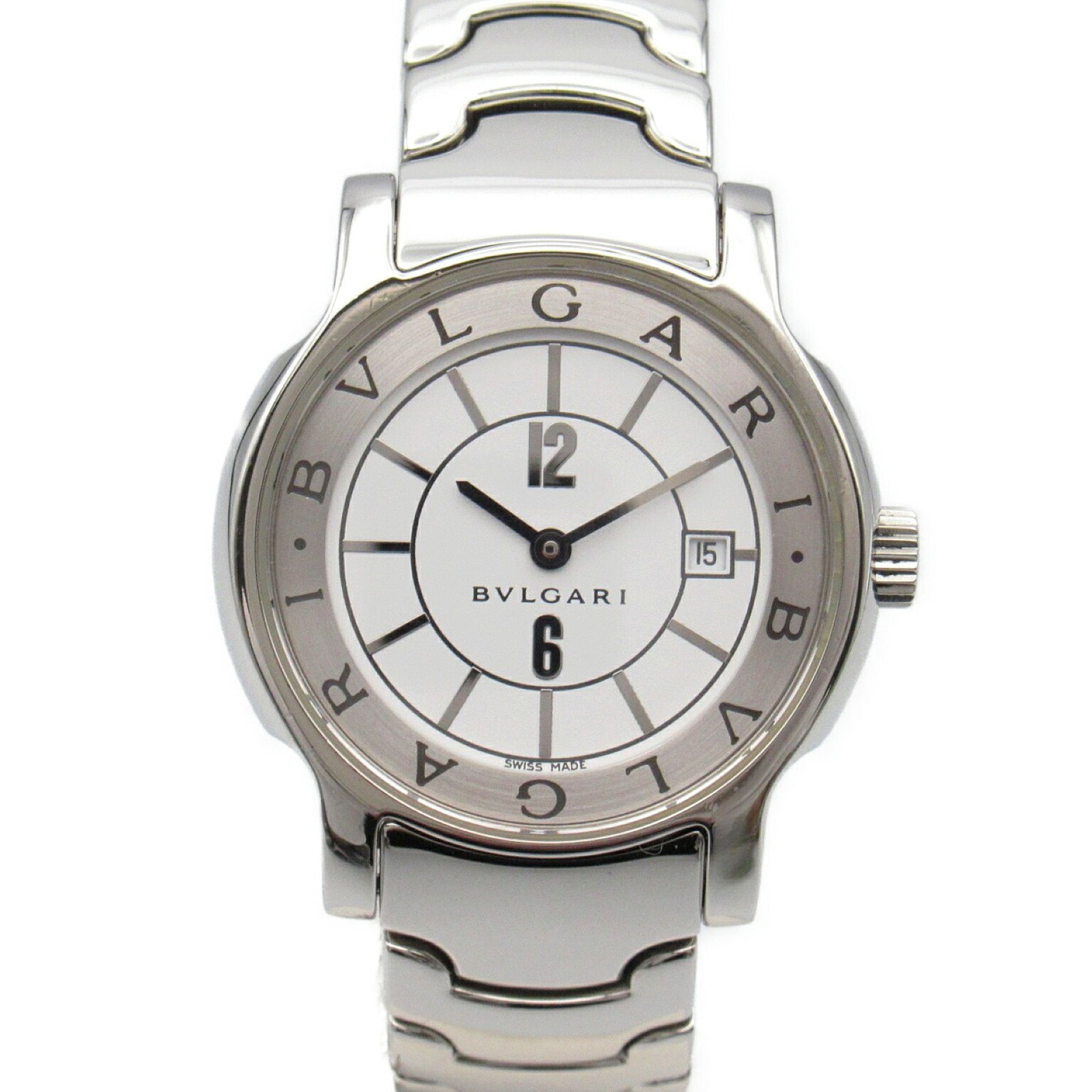 BVLGARI Solotempo Watch Stainless Steel Ladies White ST29S