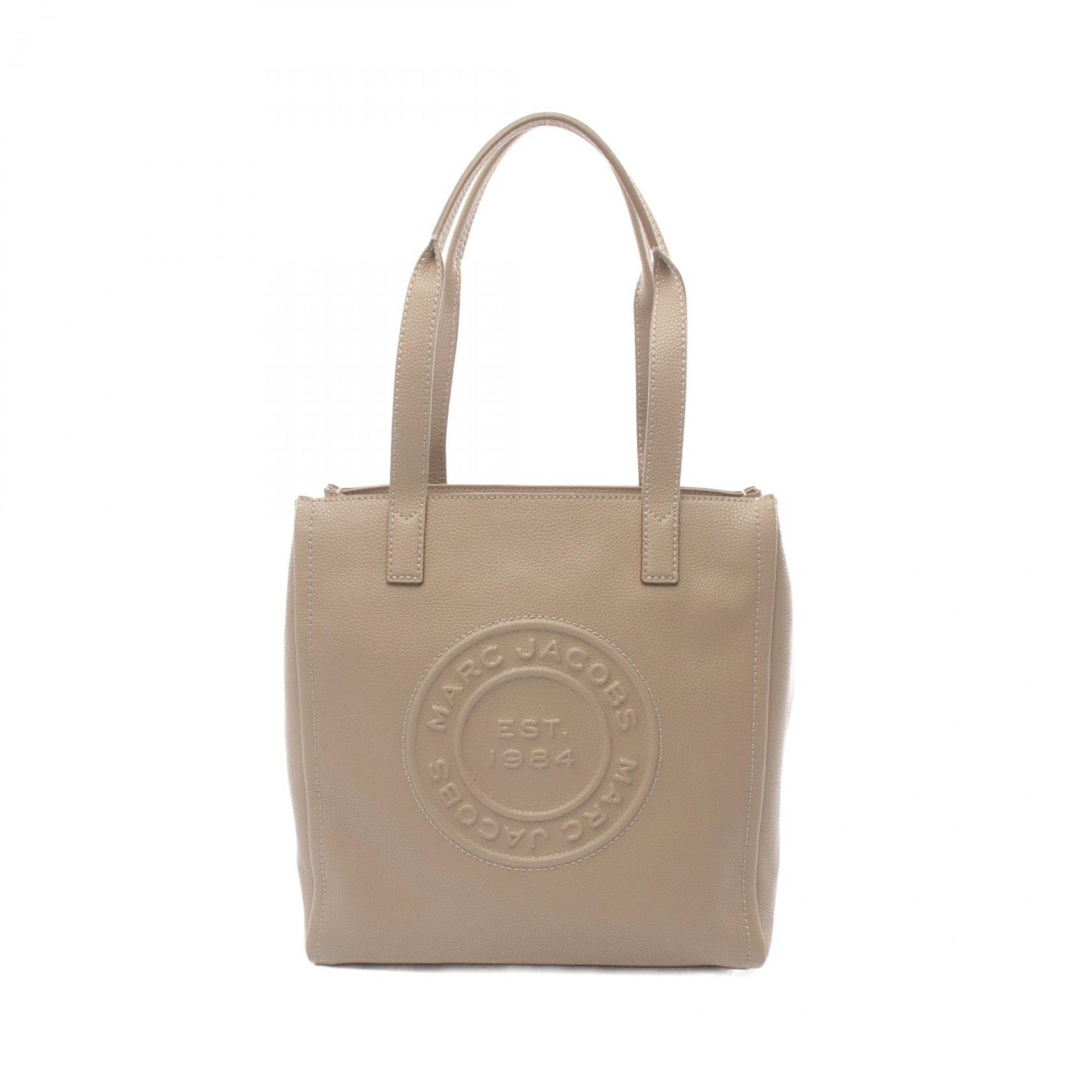 MARC JACOBS Signet Work Tote Bag Leather Women's Beige H051L01FA21