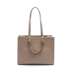 LOUIS VUITTON On the Go MM Monogram Tote Bag, Leather, Empreinte, Women's, Beige, M45607