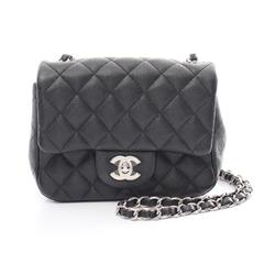 CHANEL Matelasse Shoulder Bag, Caviar Skin (Grained Calf), Women's, Black, A35200