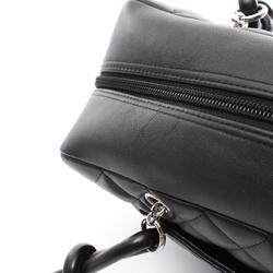 CHANEL Cambon Line Bowling Bag Shoulder Leather Women's Black A25171