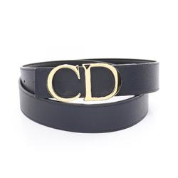 Christian Dior Dior CD Belt Clothing Leather Men's Black Navy 4353ORTAMH16Q95