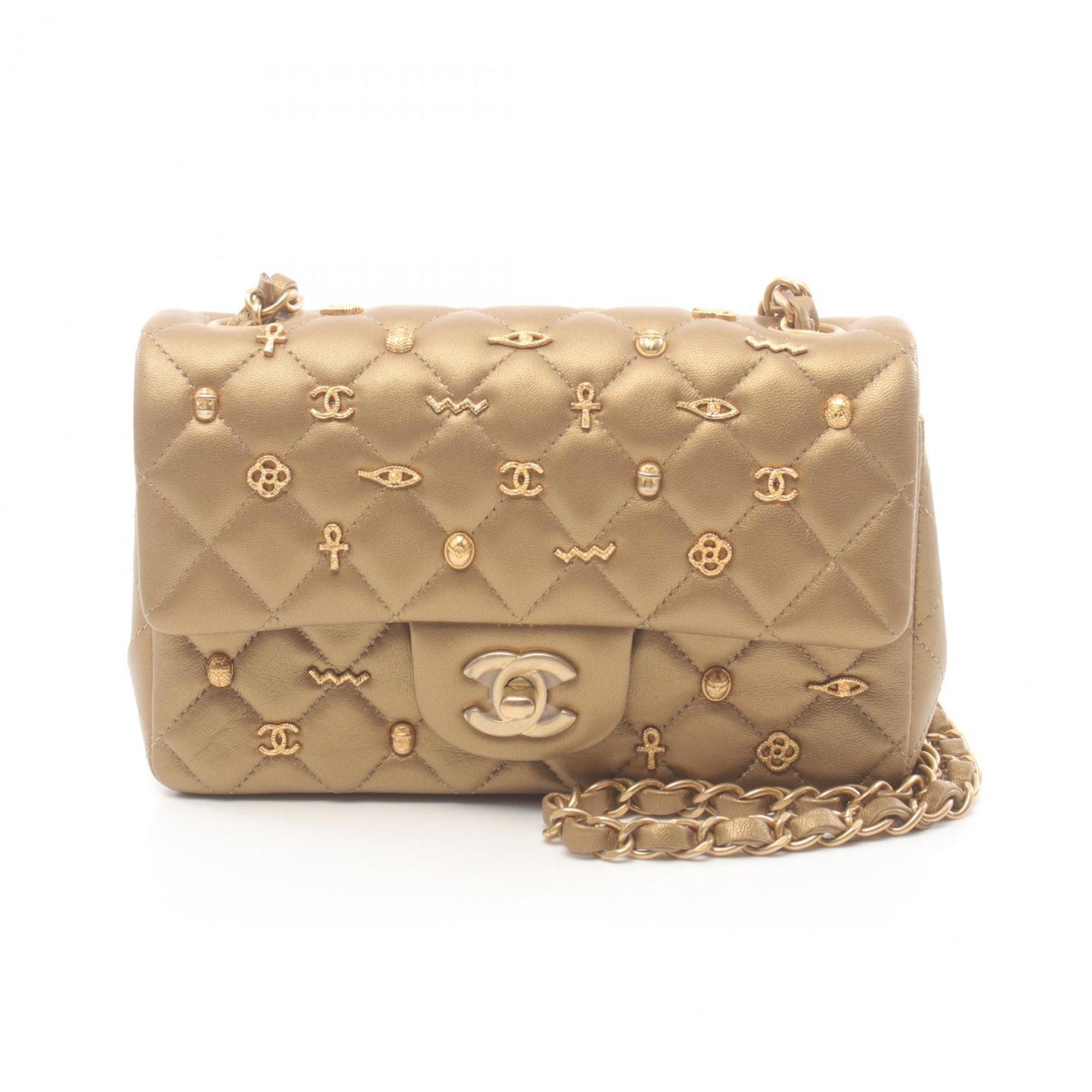 CHANEL Matelasse Shoulder Bag, Leather, Women's, Brown