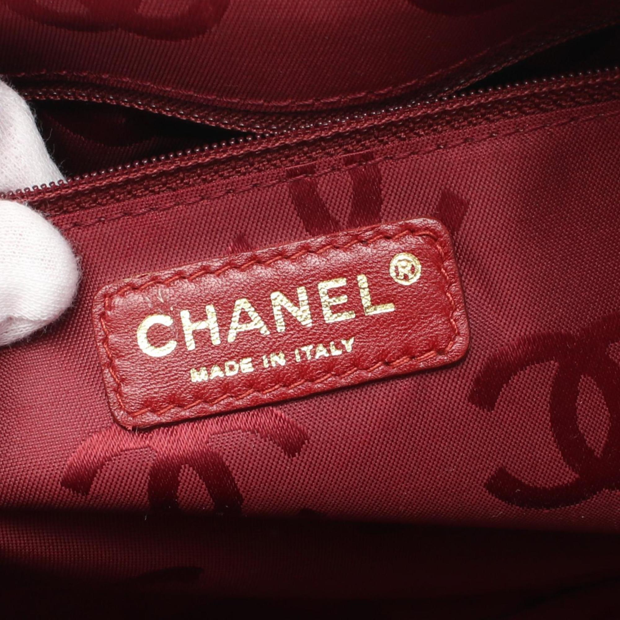 CHANEL Wild Stitch Coco Mark Handbag Bag Leather Women's Bordeaux