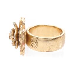 CHANEL Camellia Ring GP (Gold Plated) Women's Gold 03C