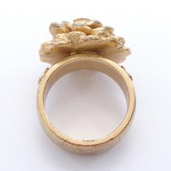 CHANEL Camellia Ring GP (Gold Plated) Women's Gold 03C