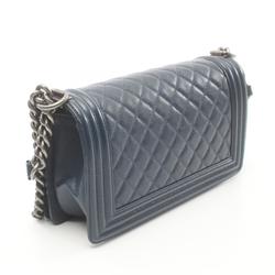 CHANEL Boy Chanel Shoulder Bag Caviar Skin Women's Blue