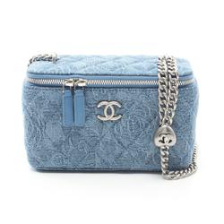 CHANEL Matelasse Vanity Shoulder Bag Denim Women's Blue AP3204