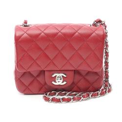 CHANEL Matelasse Shoulder Bag, Caviar Skin (Grained Calf), Women's, Red, A35200