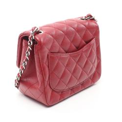 CHANEL Matelasse Shoulder Bag, Caviar Skin (Grained Calf), Women's, Red, A35200