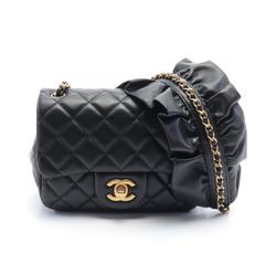 CHANEL Matelasse Shoulder Bag, Lambskin, Women's, Black