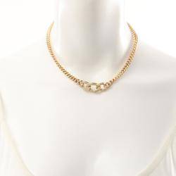 Christian Dior Dior Necklace Stainless Steel Rhinestone Women's Gold Clear