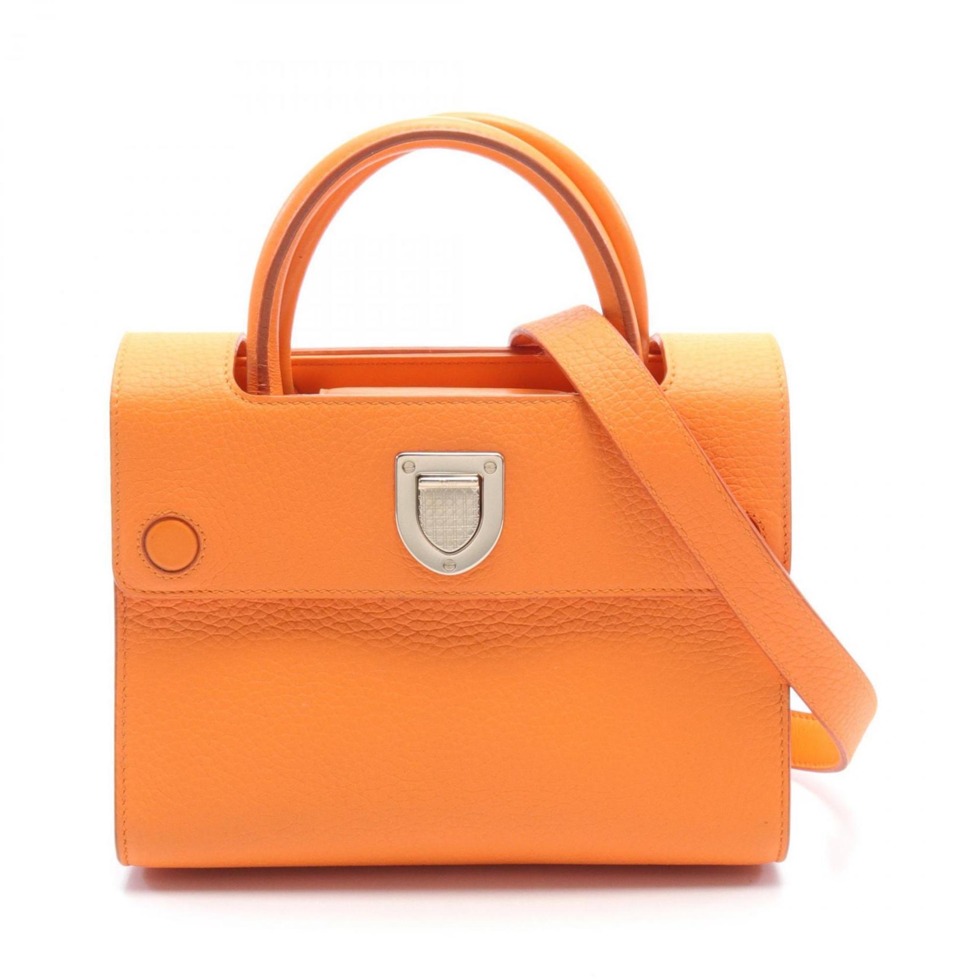 Christian Dior DIOREVER Diorever Handbag Bag Leather Women's Orange