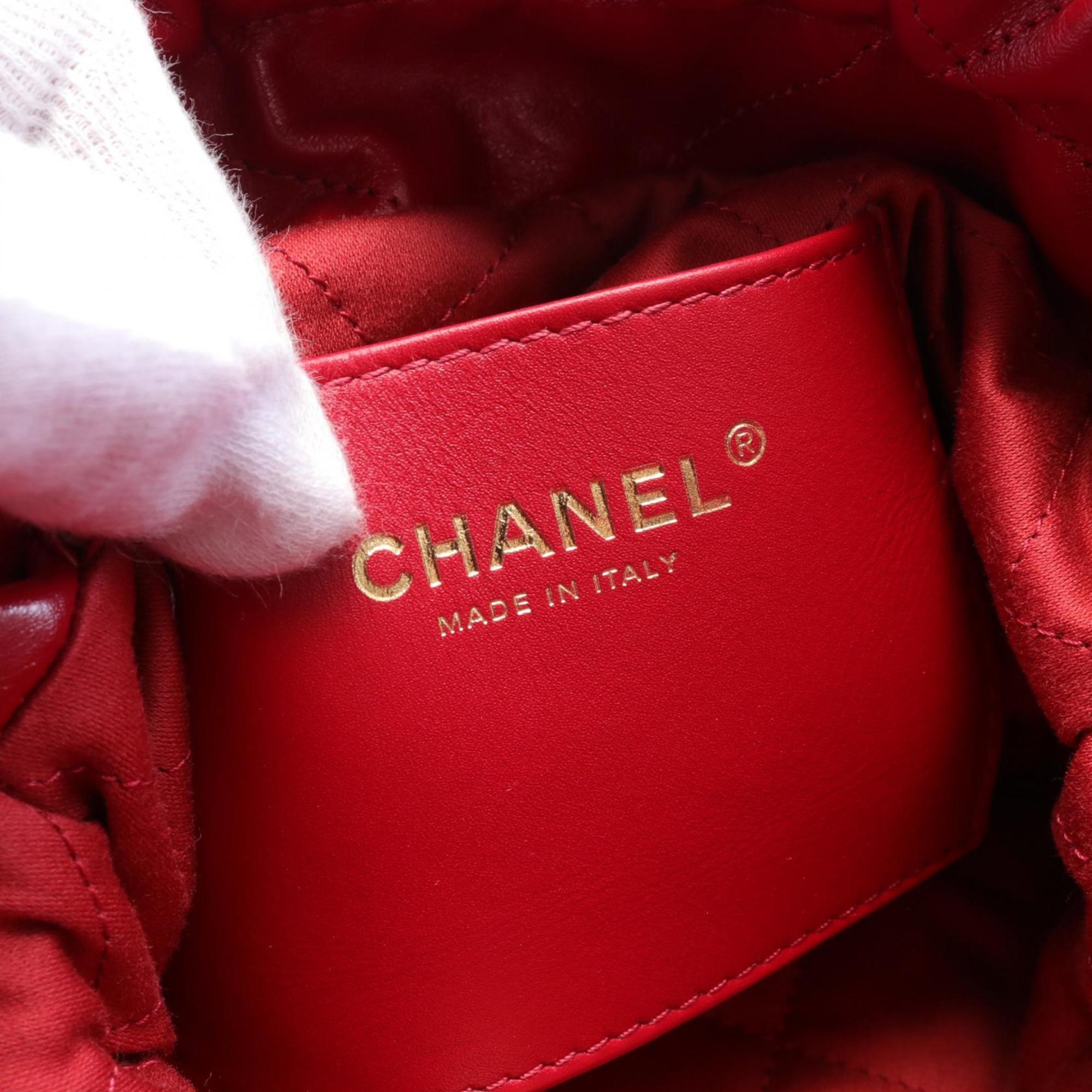 CHANEL Chanel 22 Shoulder Bag Leather Women's Red