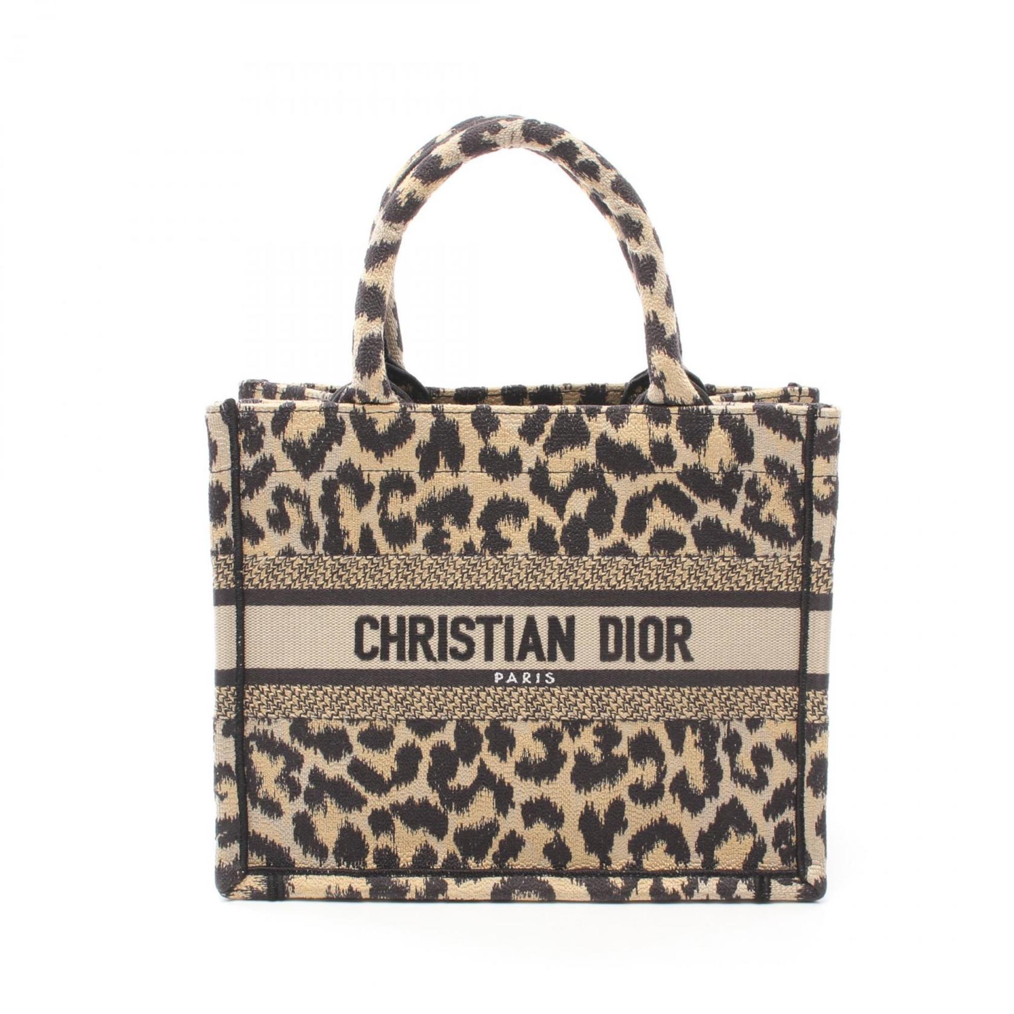 Christian Dior Dior BO TOTE Book Tote Small Bag Canvas Women's Beige Multicolor