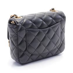 CHANEL Matelasse Shoulder Bag Leather Women's Black