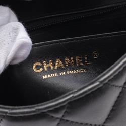 CHANEL Matelasse Shoulder Bag Leather Women's Black