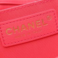 CHANEL Matelasse Shoulder Bag Leather Women's Pink